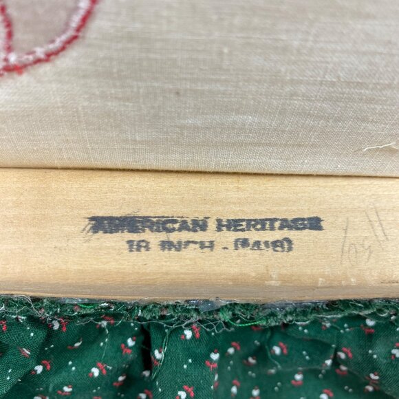 Handmade Christmas Rocking Horse Joy Drum Ruffled Edge Wall Art Embroidery Hoop - Picture 12 of 12